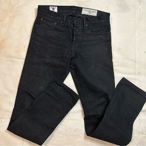 Rogue Territory Slim Straight Staton Jeans Size 31 Black Selvedge Denim